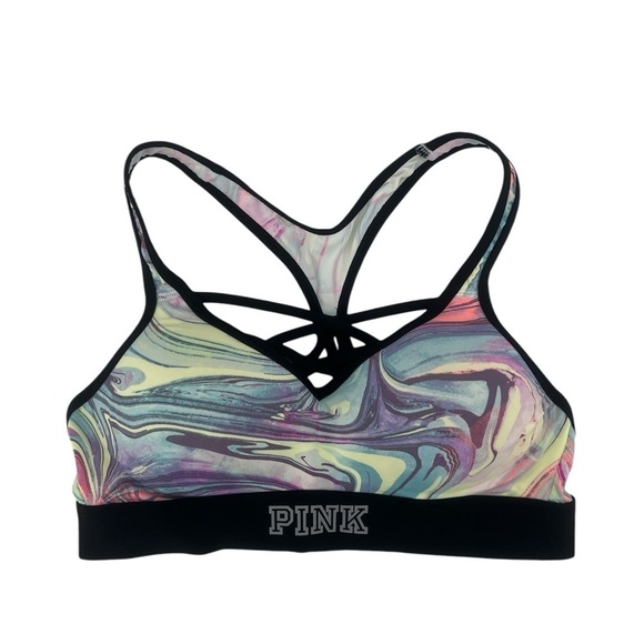 PINK Victoria’s Secret Ultimate Racerback Tie Dye Push Up Sports Bra Size Small - Picture 1 of 5